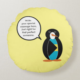 Bahamas Talking Ms Penguin Round Pillow
