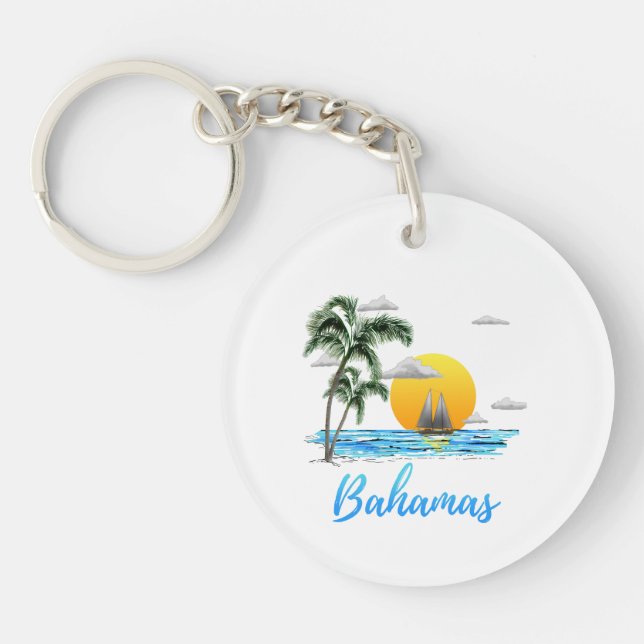Bahamas Vacation Sailing Keychain (Front)
