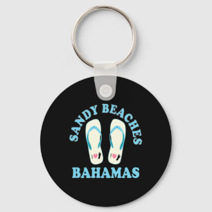 Bahamas Vacation Sandy Beaches I Heart Flip Fops H Keychain