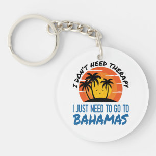 Bahamas Vacation Tropical Beach Trip Therapy Keychain