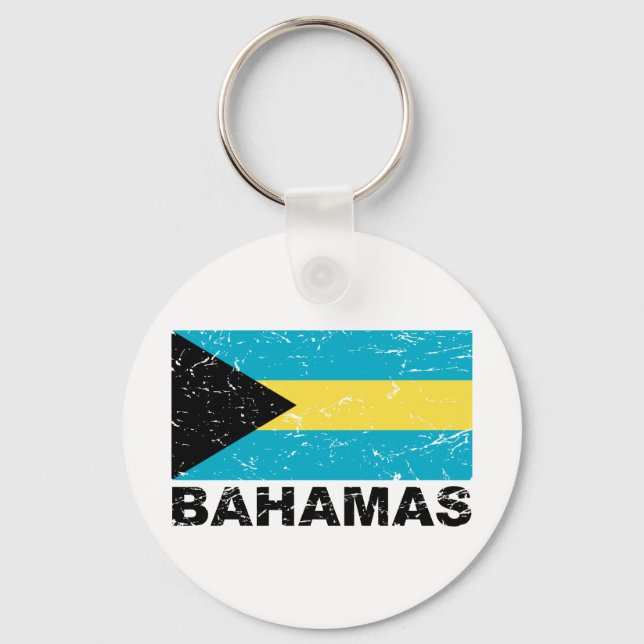 Bahamas Vintage Flag Keychain (Front)