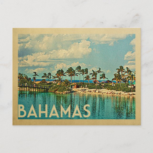 Bahamas Vintage Travel Postcard (Front)
