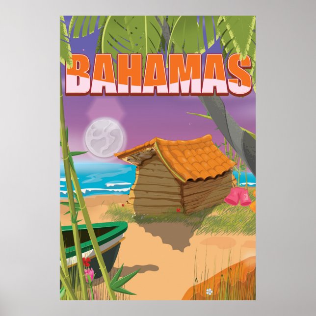 Bahamas vintage travel poster (Front)