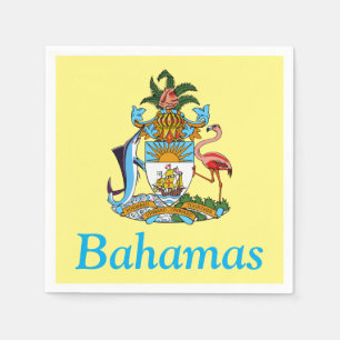 Bahamas with Coat of Arms (Caribbean Paradise) Napkin