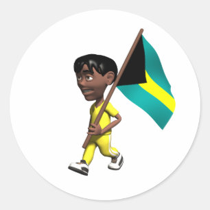 Bahamian Boy Classic Round Sticker
