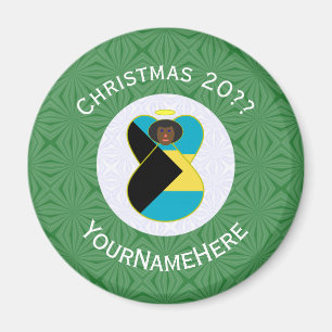 Bahamian Dark Angel Christmas Flag Personalized Magnet