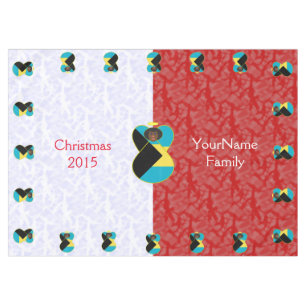 Bahamian Flag Angel African Red White Personalized Tablecloth
