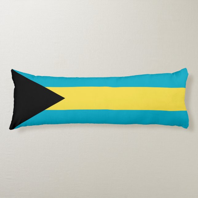 Bahamian Flag Body Pillow (Front)