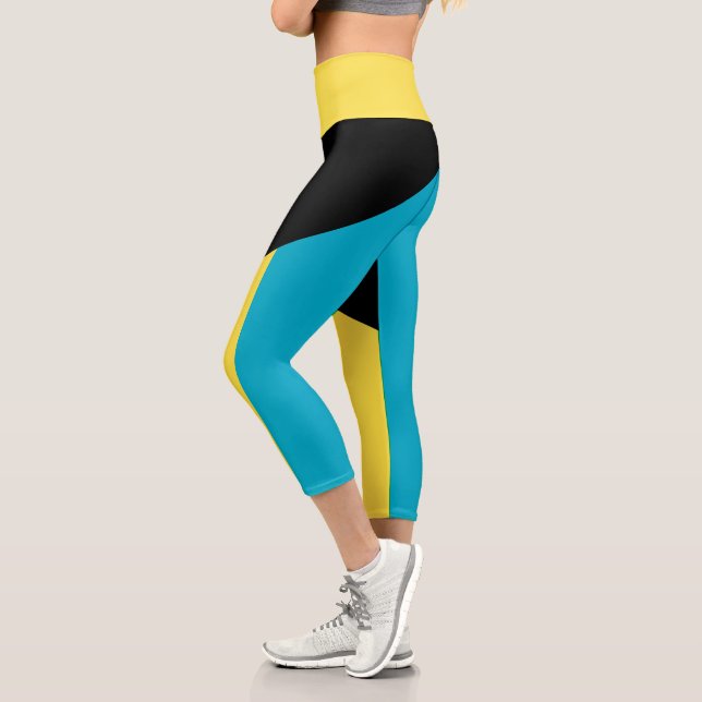 Bahamian Flag Capri Leggings (Left)