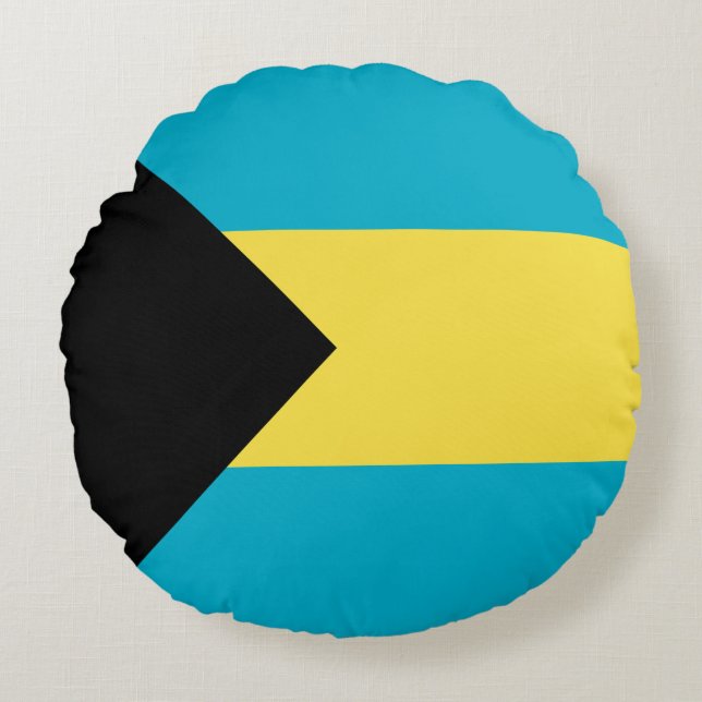 Bahamian Flag Round Pillow (Front)