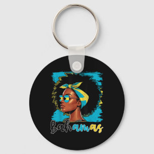 Bahamian Girl Bahamas Flag Proud Bahamian Women  Keychain