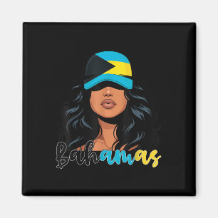 Bahamian Girl Bahamas Flag Proud Bahamian Women Magnet