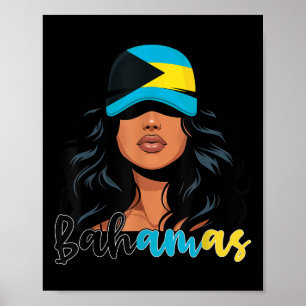 Bahamian Girl Bahamas Flag Proud Bahamian Women  Poster