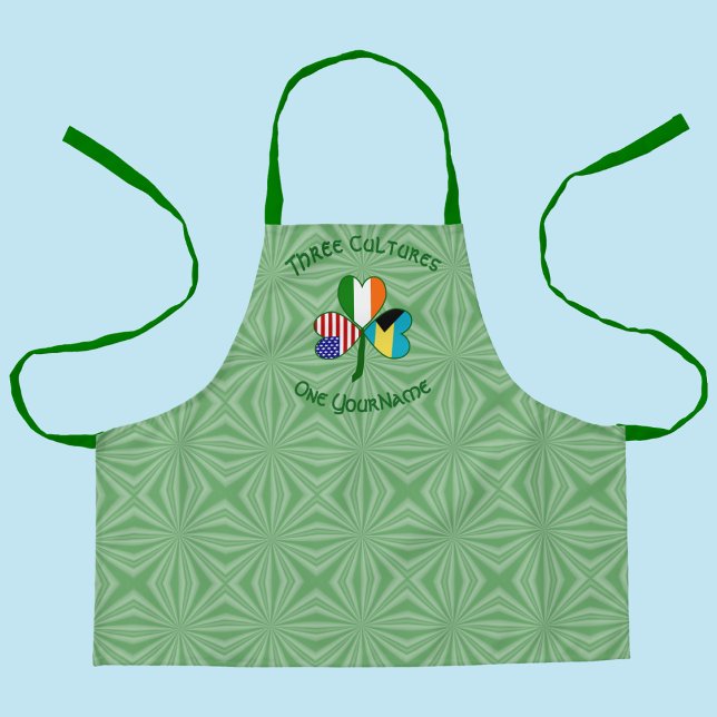 Bahamian Irish American Flags Shamrock Personalize Apron (Creator Uploaded)