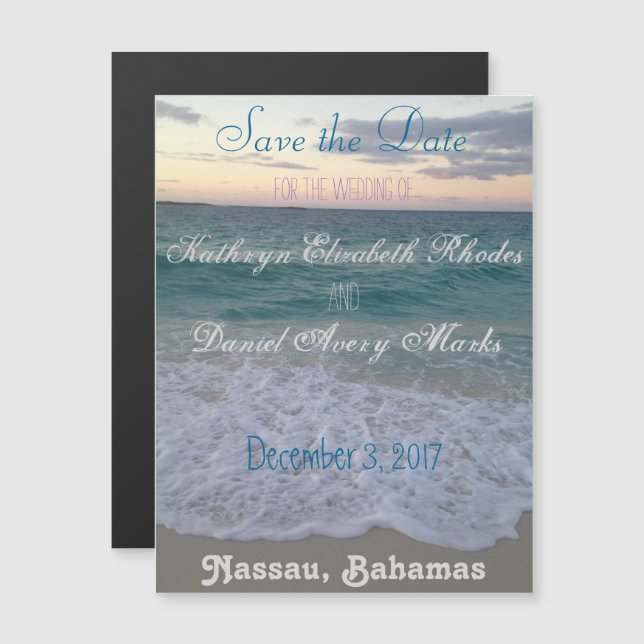 Bahamian Sunset Save the Date Magnet (Front/Back)