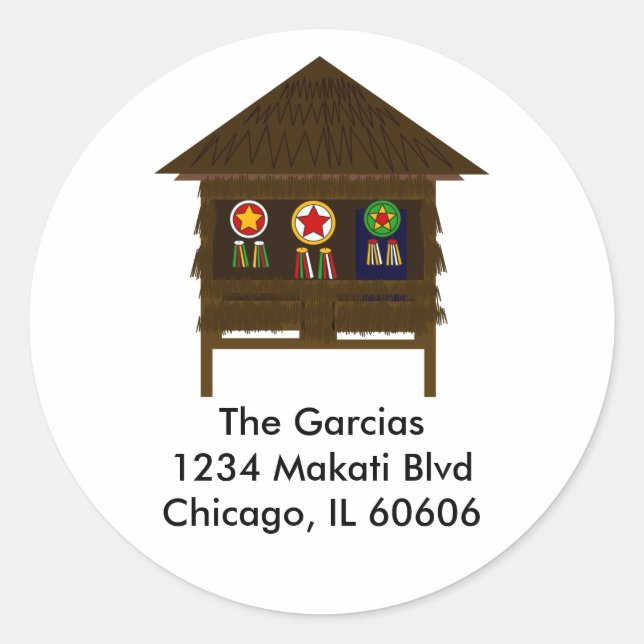 Bahay Kubo address label (Front)