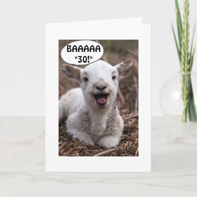 BAHHHH. YOU ARE "30" BUT YOU CAN STILL PARTY! CARD (Front)