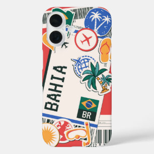Bahia Boarding Pass – Brazil Summer Beach Vibes iPhone 16 Case
