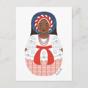 Bahia Brazilian Matryoshka Postcard