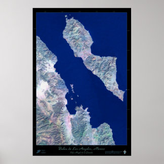 Bahia de Los Angeles, B.C, Mexico satellite poster