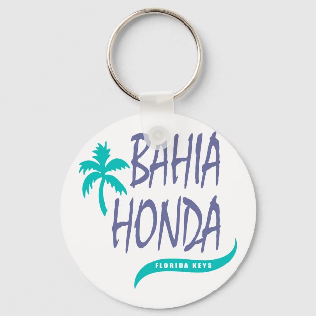 Bahia Honda Florida Keys palm tree Keychain (Front)