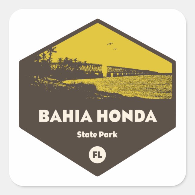 Bahia Honda State Park Florida Square Sticker (Front)