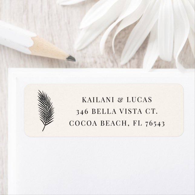 Bahia Simple Minimal Palm Leaf Return Address (Insitu)