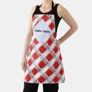Bahrain Bahraini Flag Tiled Personalized Apron