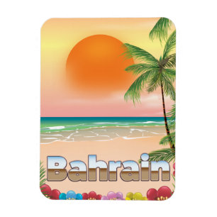 Bahrain beach travel poster magnet