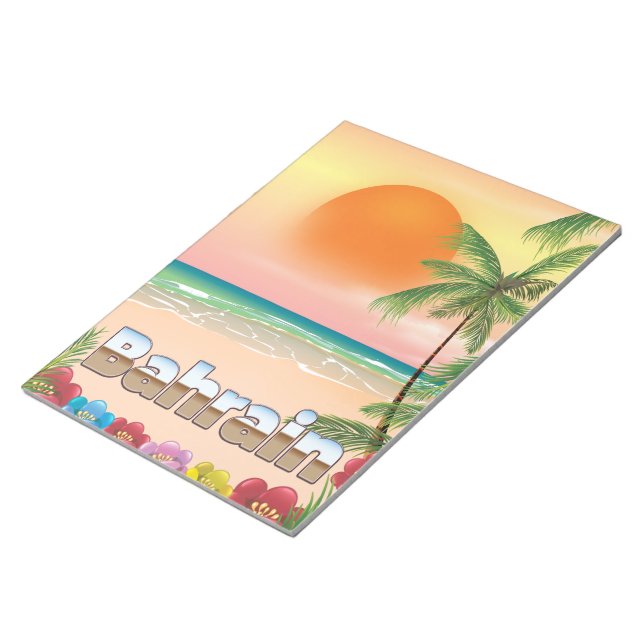 Bahrain beach travel poster notepad (Angled)