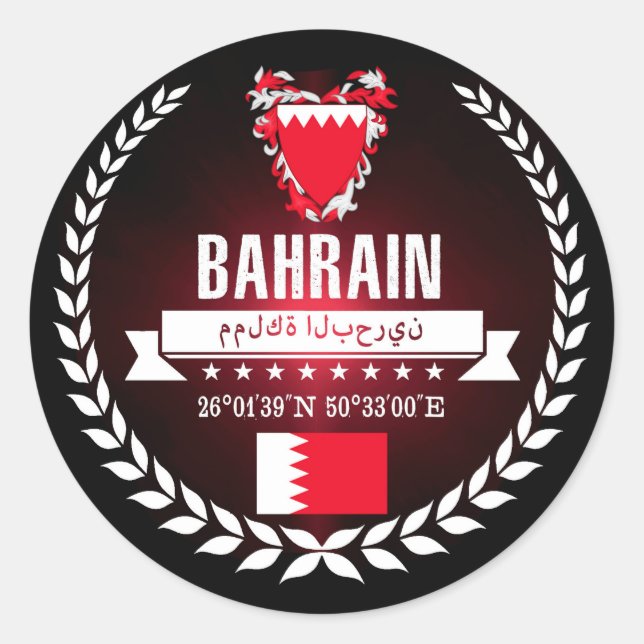 Bahrain Classic Round Sticker (Front)