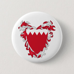 Bahrain country coat arms symbol emblem flag 2 inch round button
