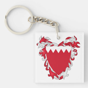 Bahrain country coat arms symbol emblem flag keychain