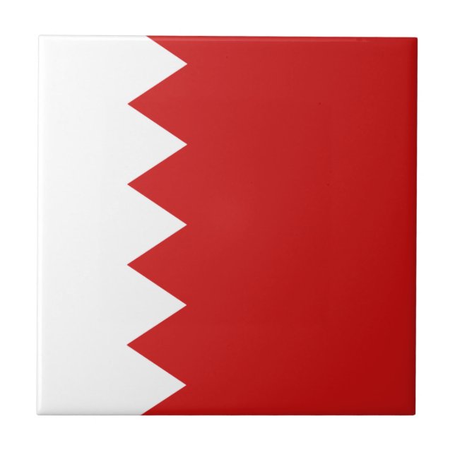 Bahrain Flag Ceramic Tile (Front)