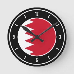 Bahrain Flag Elegant Round Clock