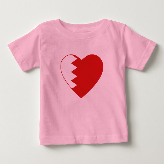 Bahrain Flag Heart T-Shirt (Front)