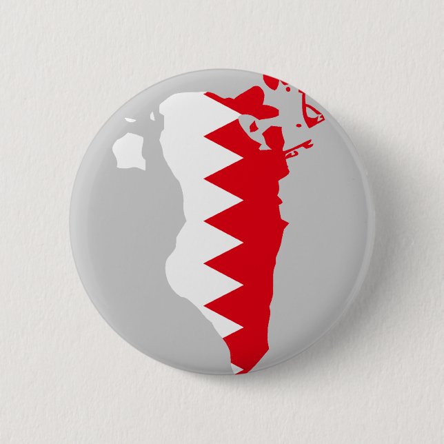 Bahrain flag map 2 inch round button (Front)