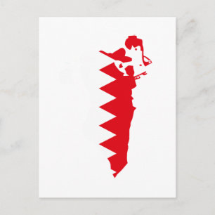 Bahrain flag map postcard