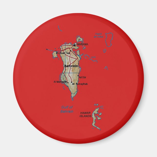 Bahrain Map Magnet (Front)
