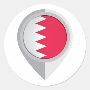 Bahrain Pin Location Flag Classic Round Sticker