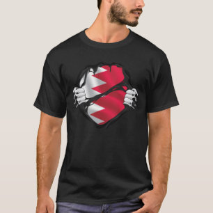 Bahrain Pure Roots Flag Black T-Shirt