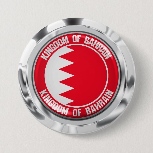 Bahrain Round Emblem 3 Inch Round Button (Front)