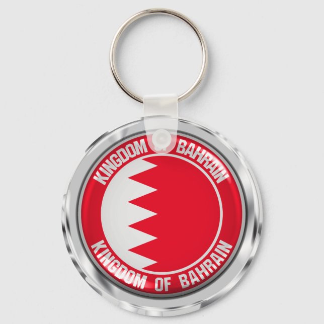 Bahrain Round Emblem Keychain (Front)