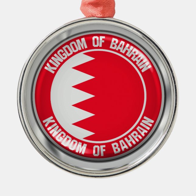 Bahrain Round Emblem Metal Ornament (Front)