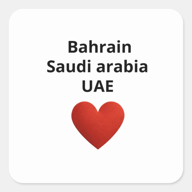Bahrain Saudi UAE Gulf Pride Art Square Sticker (Front)