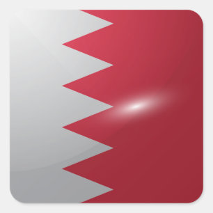 Bahrain square glossy flag sticker