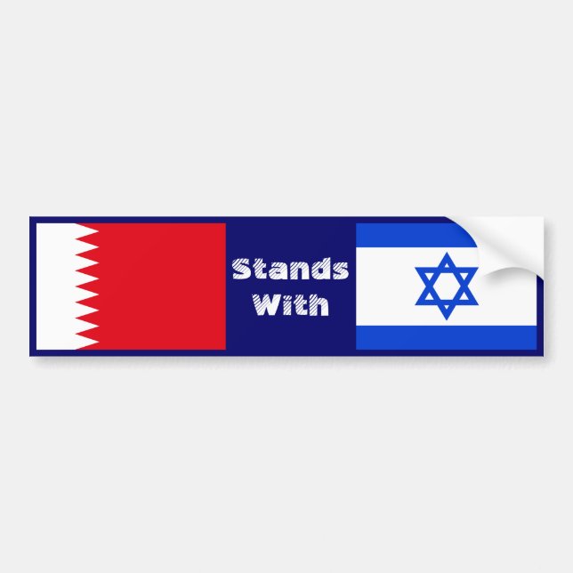 Bahrain Stands With Israel Bumper Sticker (Front)