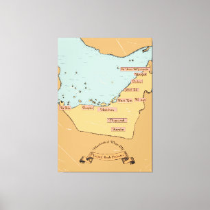 Bahrain Vintage travel map Canvas Print
