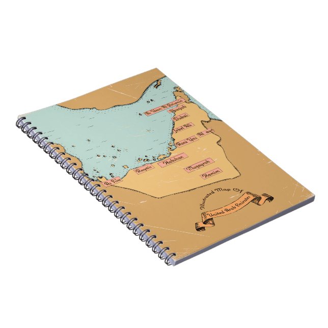 Bahrain Vintage travel map Notebook (Right Side)