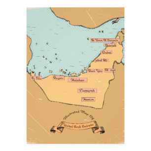 Bahrain Vintage travel map Photo Print